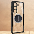 Etui do Infinix Hot 50 Pro+ 4G, z blaszką magnetyczne, przezroczyste / czarne