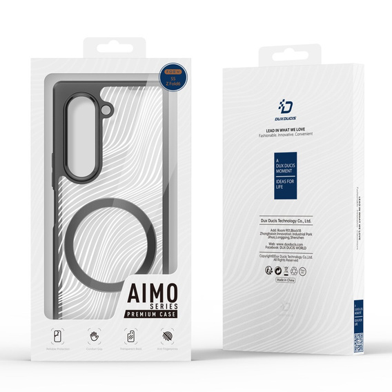 Etui DuxDucis do Samsung Galaxy Z Fold6 5G, Aimo case, do MagSafe, przezroczyste / czarne