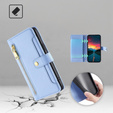 Etui z klapką do Realme 14 Pro 5G, Wallet Zipper Pocket, niebieskie
