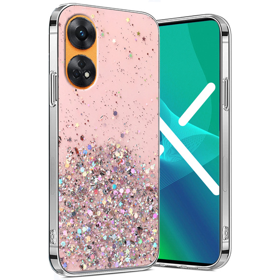Etui do Oppo Reno8 T, Glittery, różowe