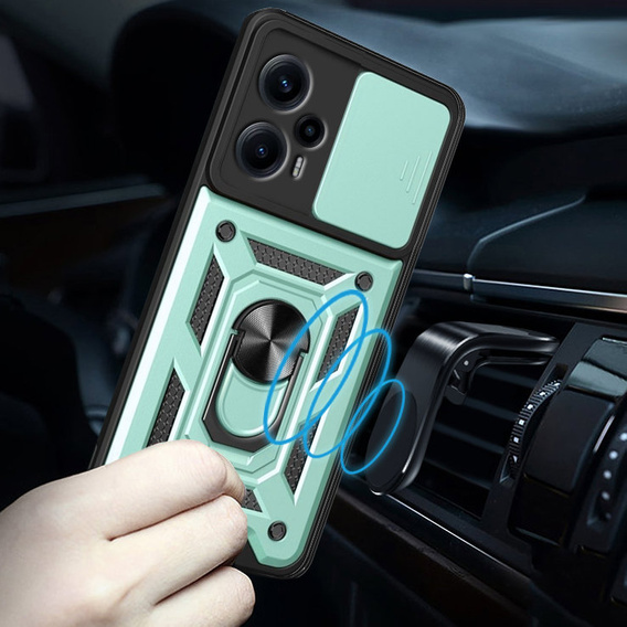 Etui pancerne do Xiaomi Poco F5, CamShield Slide, zielone
