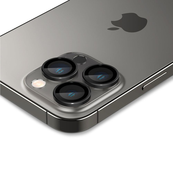 2x Spigen OPTIK.TR "EZ FIT", Szkło Hartowane na Aparat do iPhone 16 Pro / 16 Pro Max / 15 Pro / 15 Pro Max / 14 Pro / 14 Pro Max, Black