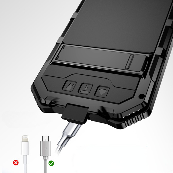 Etui pancerne do iPhone 16E, R-JUST, czarne