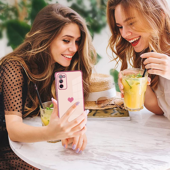 Etui do Samsung Galaxy S20 FE, Electro heart, różowe rose gold
