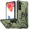 Etui pancerne do Samsung Galaxy S23, z ringiem, zielone