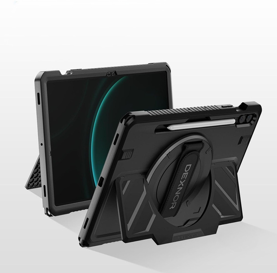 Etui Dexnor 360° z paskiem i uchwytem na rysik do Samsung Galaxy Tab S9 FE+