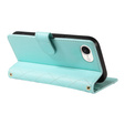 Etui z klapką do iPhone 16E, Rhombus Crossbody Leather, zielone