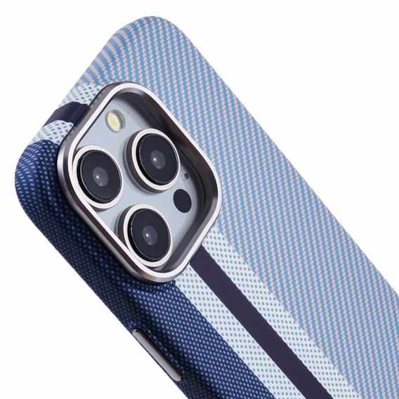 Etui do iPhone 15 Pro, Carbon Fiber MagSafe, niebieskie