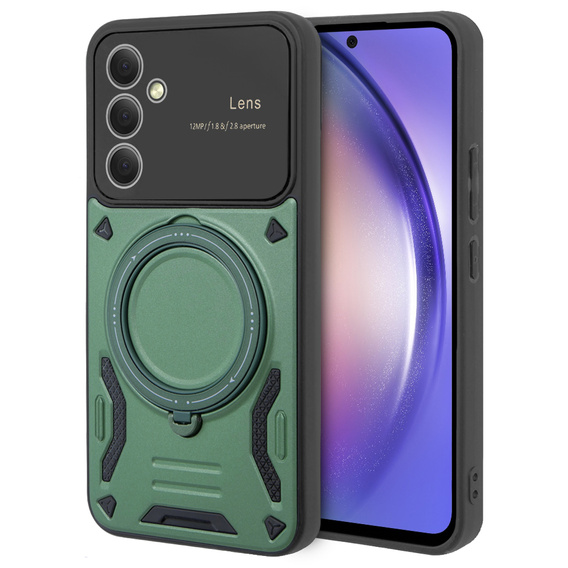 Etui pancerne do Samsung Galaxy A54 5G, CamShield MagSafe, zielone