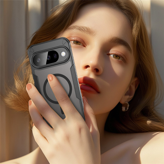 Etui pancerne do Google Pixel 10, do MagSafe, matowe, czarne