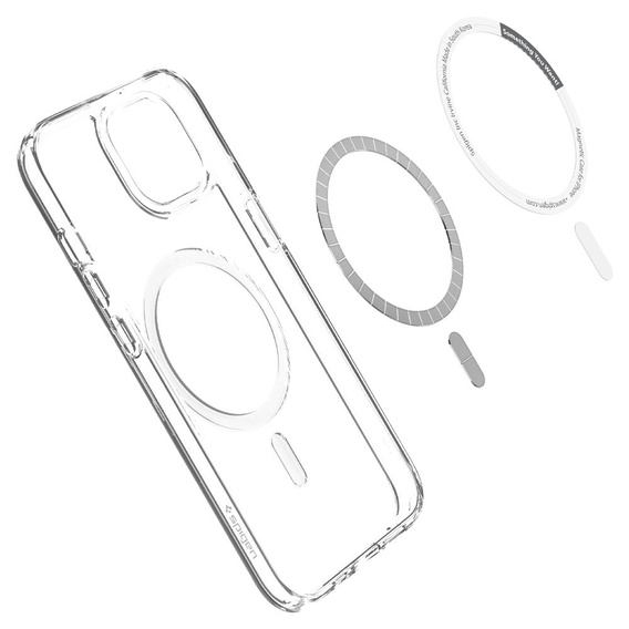 Etui z MagSafe Spigen do iPhone 13 Mini, Ultra Hybrid, białe + Szkło Hartowane 9H