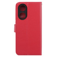 Etui z klapką do Oppo A38 4G / Oppo A18 4G, Crazy Horse Wallet, czerwone