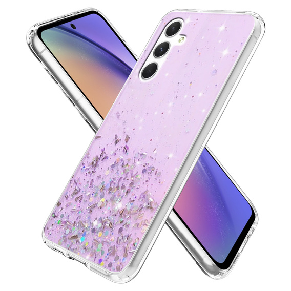 Etui do Samsung Galaxy A54 5G, Glittery, fioletowe