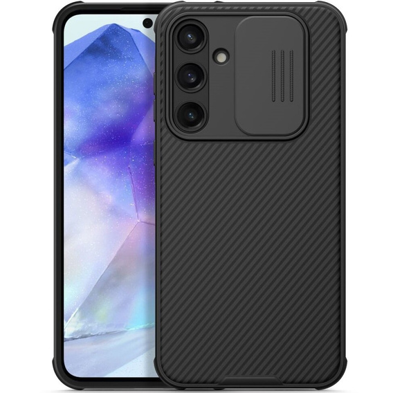 Etui do Samsung Galaxy A55 5G, pancerne Nillkin, CamShield Pro, Czarne