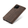 Etui CASEME do Samsung Galaxy A12 / M12 / A12 2021, Leather Wallet Case, kawowe