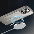 Etui do iPhone 16 Pro, do MagSafe, ERBORD Matt Case, przezroczyste / tytanowe + Szkło na ekran