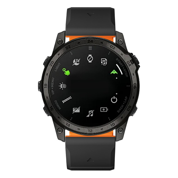 Pasek Silikonowy QuickFit do Garmin Fenix 26mm, Czarny / Pomarańczowy