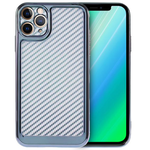 Etui do iPhone 14 Pro Max Carbon Slim Case Obudowa, Niebieskie
