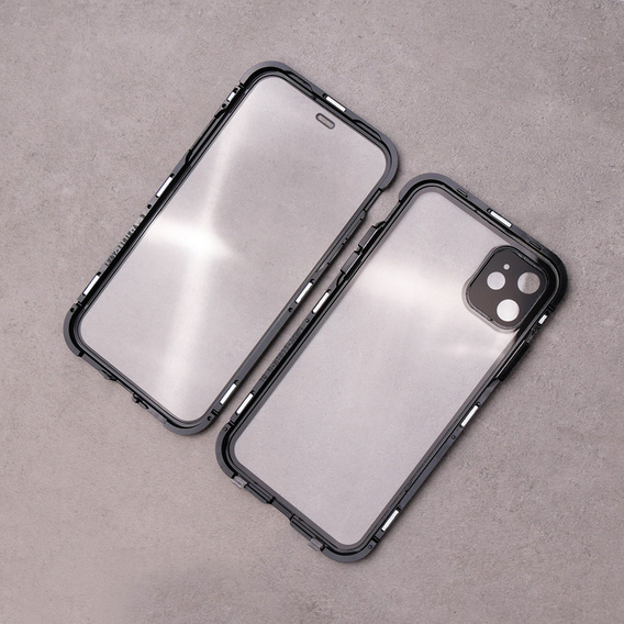 Etui do iPhone 11, Magnetic Dual Glass, czarne