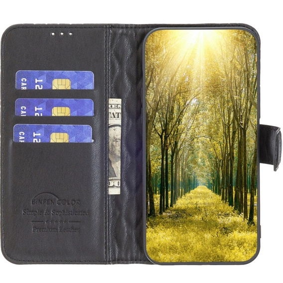 Etui z klapką do Samsung Galaxy A05s, Wallet, BINFEN COLOR, czarne
