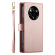 Etui z klapką do Realme 14 Pro+ 5G, Wallet Zipper Pocket, różowe