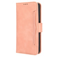 Etui z klapką do Samsung Galaxy S23 FE, Card Slot, różowe