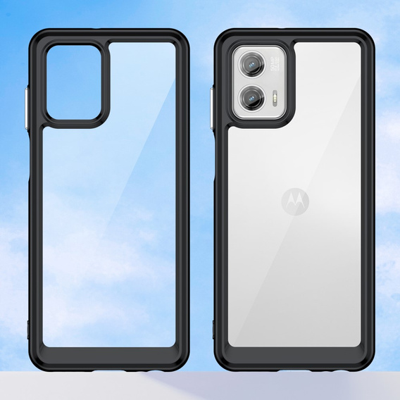 Etui do Motorola Moto G73 5G, Fusion Hybrid, przezroczyste / czarne