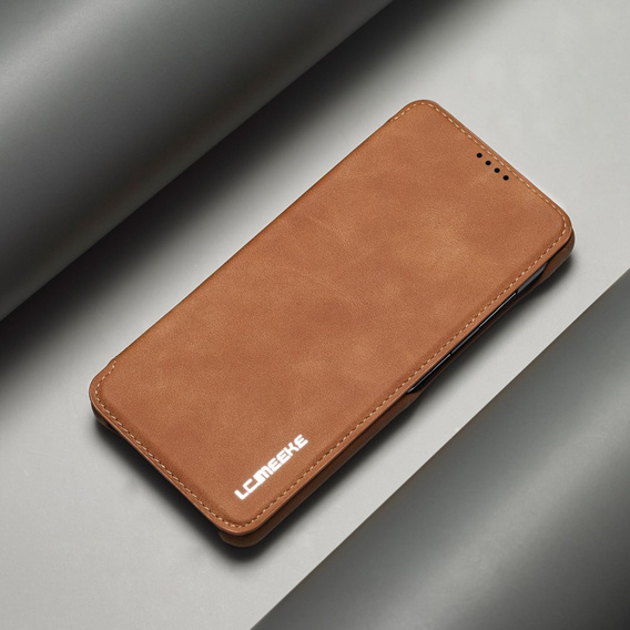 Etui z klapką do Samsung Galaxy A52 5G / 4G, LC.IMEEKE, brązowe
