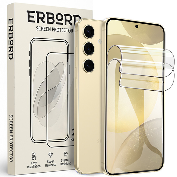 2x Folia Hydrożelowa ERBORD do Samsung Galaxy S24+ Plus / S25+ Plus – elastyczna ochrona ekranu