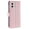 Etui z klapką do Motorola Moto G53 5G/ G23 4G/ G13 4G, Wallet Zipper Pocket, różowe