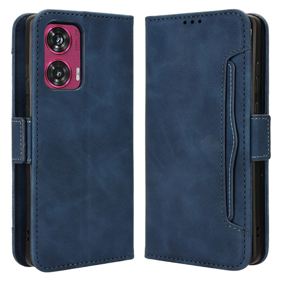 Etui z klapką do Motorola Edge 50 Fusion 5G, Card Slot, granatowe