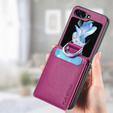 Etui do Samsung Galaxy Z Flip7 FE / Z Flip6, Card Slot Ring Case, fioletowe