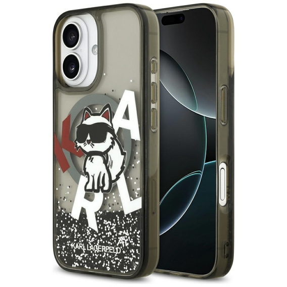 Etui Karl Lagerfeld Liquid Glitter Choupette MagSafe do iPhone 17
