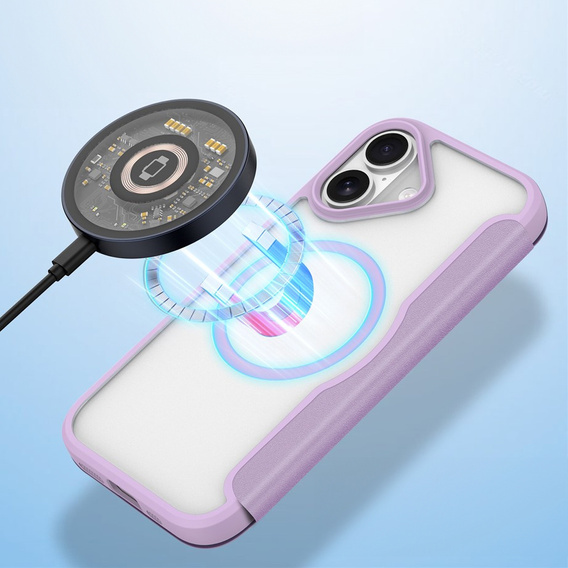 Etui Dux Ducis do iPhone 17, Skin X Pro,  z klapką, do MagSafe, fioletowe