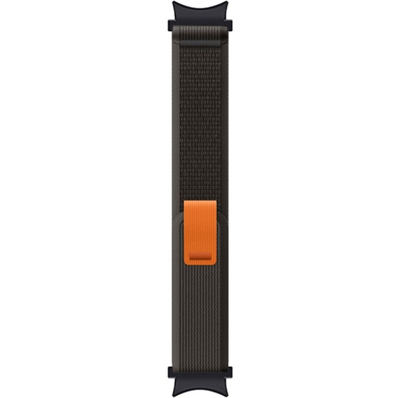 Pasek Nylonowy do Samsung Galaxy Watch 4/5/6 40/42/43/44/45/46/47mm, Szary / Pomarańczowy