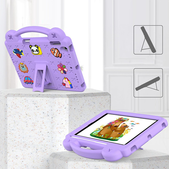 Etui do iPad 9.7" 2018/2017 (6/5 gen.) / Pro 9.7" 2016, Cute Patterns, z podstawką, Fioletowe