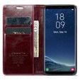 Etui z klapką CASEME do Samsung Galaxy S8, Waxy Textured, czerwone