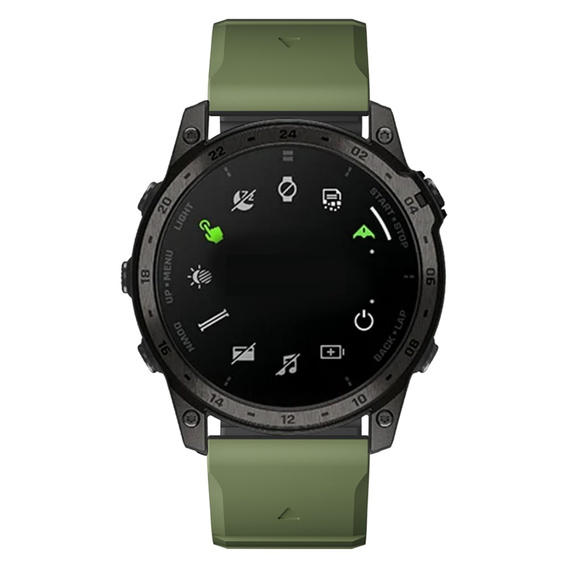 Pasek Silikonowy QuickFit do Garmin Fenix 22mm, Zielony / Czarny