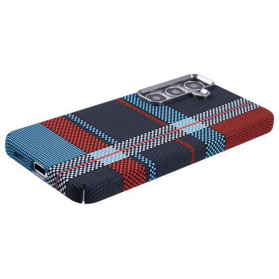 Etui do Samsung Galaxy S25+ Plus, Carbon Fiber MagSafe, niebieskie / czerwone