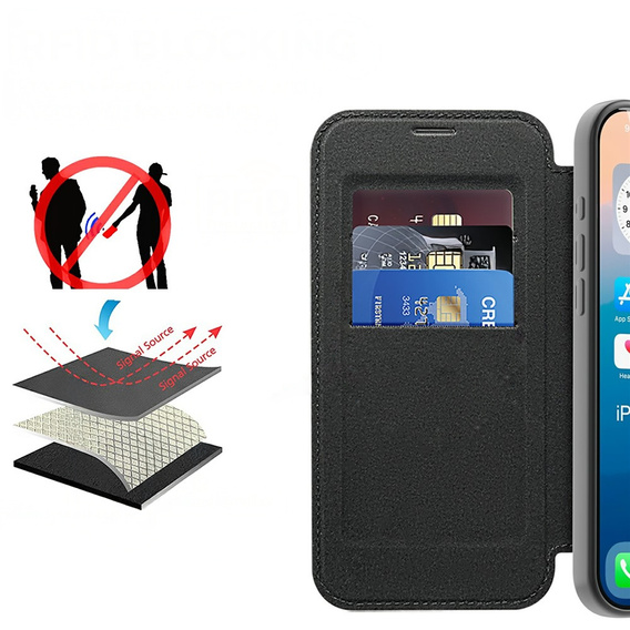 Etui z klapką RFID Wallet MagSafe z ochroną aparatu do iPhone 17 Pro Max