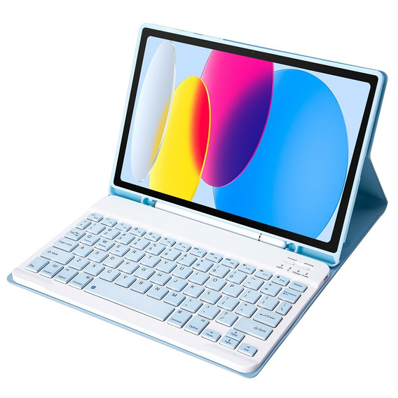 Etui z klawiaturą do iPad 11" 2025 A16 (11 gen.) / iPad 10.9" 2022 (10 gen.) z miejscem na Apple Pencil, niebieskie