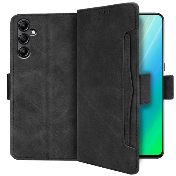 Etui z klapką do Samsung Galaxy A14 4G/5G, Card Slot, czarne