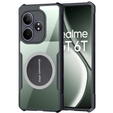Etui do Realme GT 6 / 6T, z blaszką magnetyczne, przezroczyste / czarne
