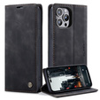 Etui CASEME do iPhone 14 Pro, Leather Wallet Case, czarne