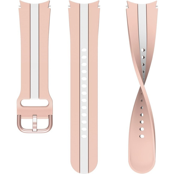 Pasek Silicone Strap Sports do Samsung Galaxy Watch 4/5/6 40/42/43/44/45/46/47mm, Różowy / Biały