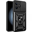 Zestaw Etui pancerne do Realme C53 4G, CamShield Slide, czarne + Szkło