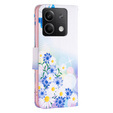 Etui z klapką do Xiaomi Redmi Note 13 5G, Wallet, Butterfly & Flowers białe