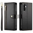 Etui z klapką do Samsung Galaxy A17 5G, Wallet Zipper Pocket, portfelowe, czarne