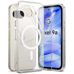 Etui Ringke do Google Pixel 9A, Fusion MagSafe, Przezroczyste + Szkło Hartowane 9H