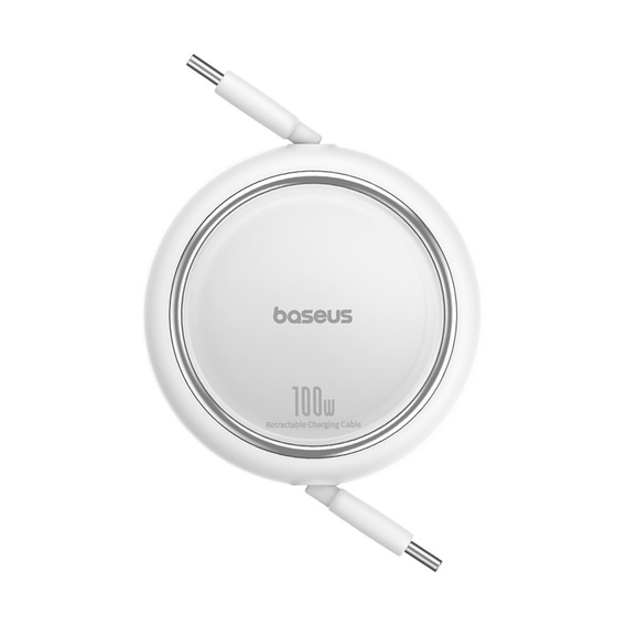 Zwijany kabel Baseus Free2Draw Mini USB-C 100W – biały